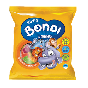 Жевательный мармелад KRUT FRUT HIPPO BONDI&FRIENDS  70 гр.